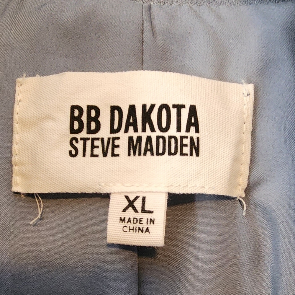 BB Dakota x Steve Madden Faux Suede Moto Jacket Women’s XL Light Blue Zip Front - Picture 2 of 8